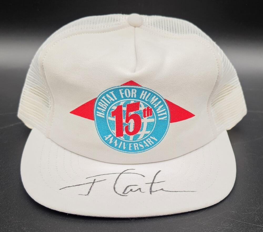 1991 Habitat for Humanity 15th Anniversary Trucker Cap Signed on bill J.  Carter